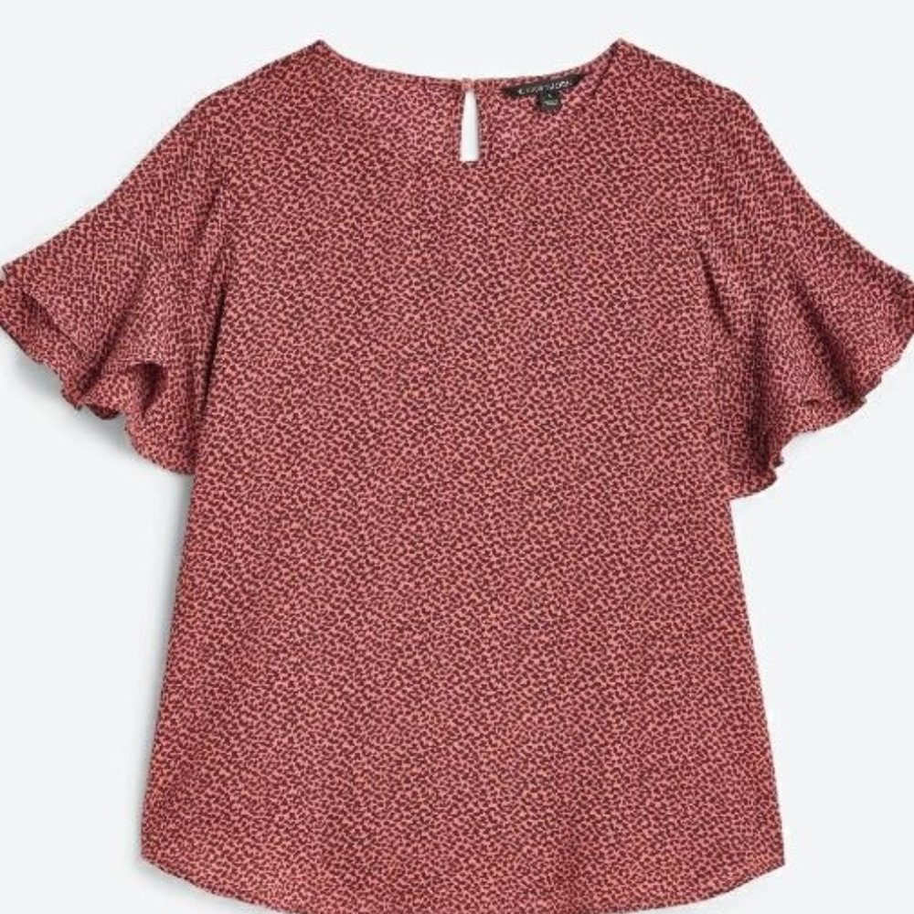 41 Hawthorn Eliza Ruffle Sleeve Scoop Neck Blouse
